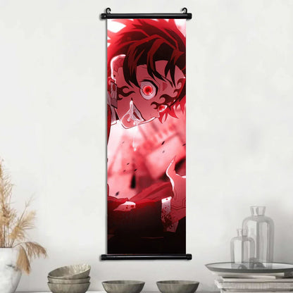D-Demon Slayer Kamado Tanjirou Scroll Canvas Wall Hanging Painting Home Decor Anime Poster Wall Room Decoration Decro Wallpaper