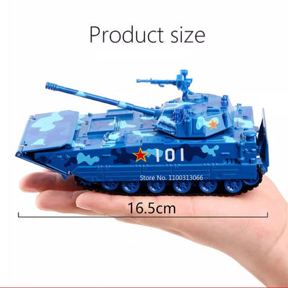 1:32 Amphibious Tank Cars Models Toys Wheel Shock Absorption Armored Miniature Vehicles Light Sound T99A Tanks for Kids Gifts
