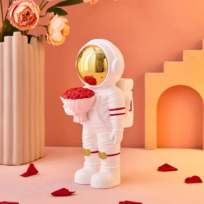 Resin Space Romantic Astronaut Figurines Creative Crafts Lovely Home Office Bedroom Decorations Wedding Gifts Desktop Ornaments