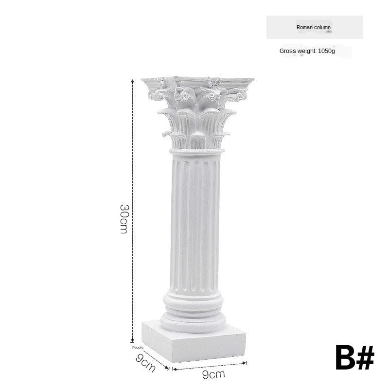 Modèle d'architecture colonne romaine bâtiment de Temple grec, décoration de la maison, pilier décoratif européen en plâtre, Sculpture en résine
