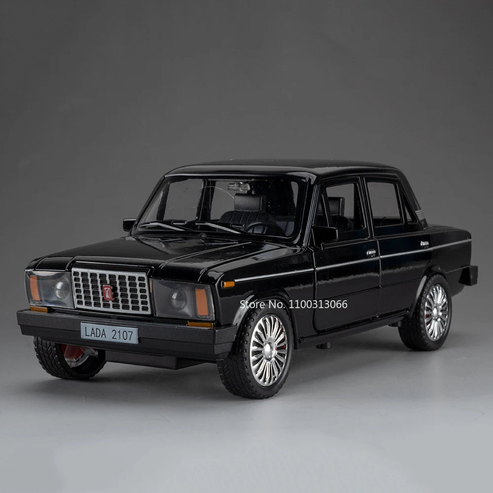 1:18 Russian LADA 2107 Niva Toys Alloy Diecast Cars Models Light Music Rubber Tires Vehicles Pull Back Miniature Car Kids Gifts