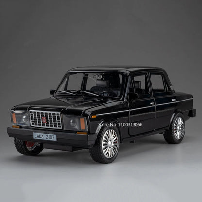 1:18 Russian LADA 2107 Niva Toys Alloy Diecast Cars Models Light Music Rubber Tires Vehicles Pull Back Miniature Car Kids Gifts