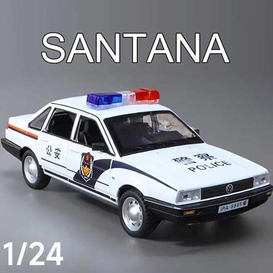 1:24 Scale Alloy SANTANA AE86 Models Toys Police Cars Alloy Diecasting Wheel Pull Back Instruction Car for Kids Festival Gifts