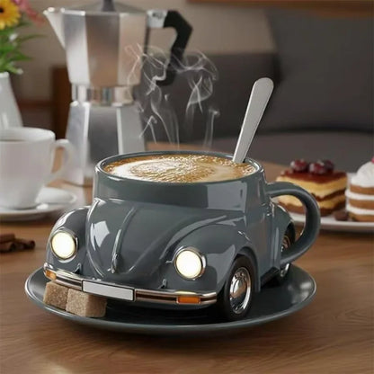 New Unique Mustang & Beetle Car-Shaped Coffee Mug - Stylish Vintage Cup Creative Automotive Design Drinkware Trendy Mug