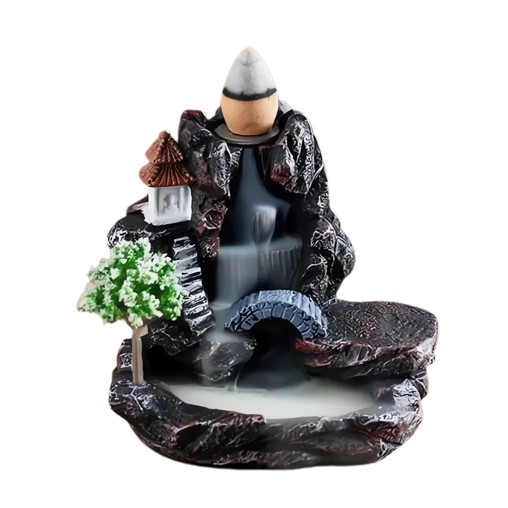 Backflow Incense Holder Waterfall Incense Burner Home Decor Aromatherapy Ornament Incense Cones with Backflow Incense Cones