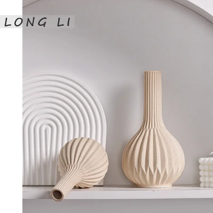 White Ceramic Vases ins Simple Dried Flower ornaments living Room art Home Decor Room decor Modern decorative vases