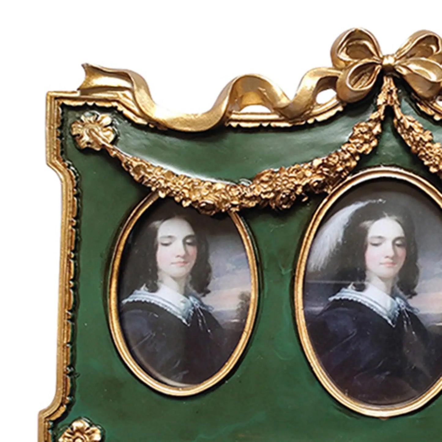 Retro Green Resin Photo Display Frame Tabletop Wall Hanging European Style