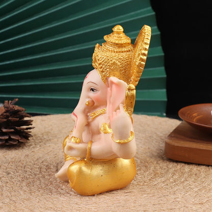 Gold Lord Ganesha Buddha Statue Elephant God Sculptures Ganesh Figurines