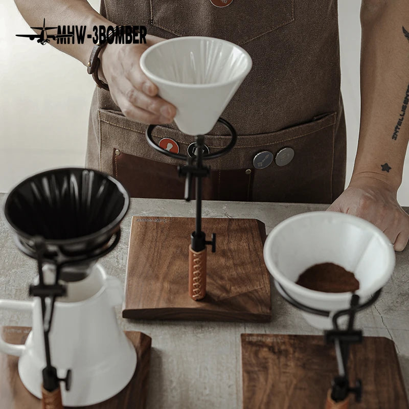 Vintage Coffee Filter Cup Holder Station Espresso Dripper Stand Delicate Filter Cups Rack Portable Barista Tools Accessories