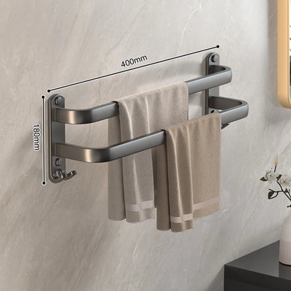 Towel Hanger Wall Mounted 50cm Towel Holder Bathroom With Sticker Space Aluminum Multilayer Towel Bar Bathroom Accessories