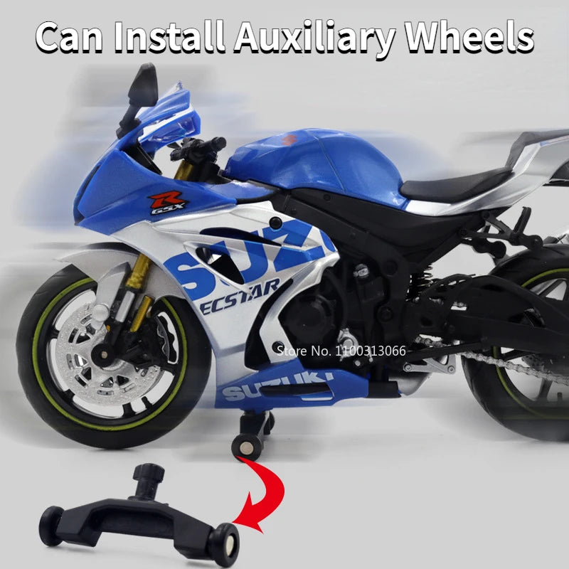 1:12 Alloy Diecasts Suzuki GSX R1000R Motorcycles Car Model Toys Tail with Shock Absorption Vehicles Models Child Birthday Gifts