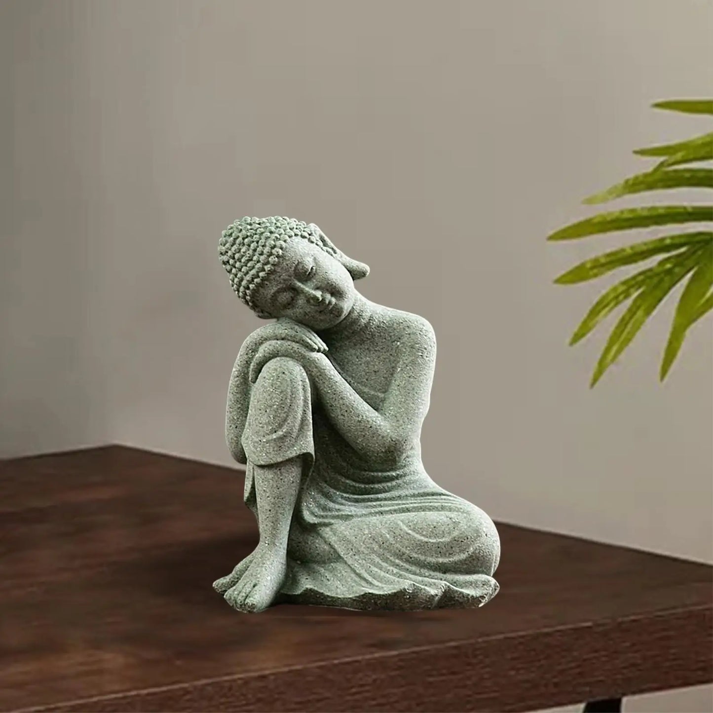 Kleine Buddha-Statue, Ornament, Yoga-Figuren, rustikal, orientalisch, dekorativ für Meditieren, Schreibtisch, Büro, Innenbereich