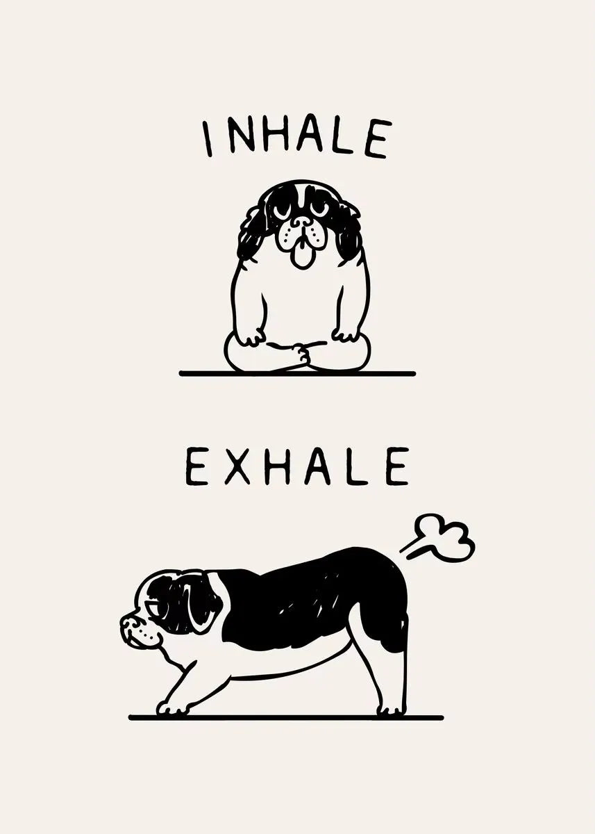 Inhale Exhale Poster Llama Sloth Husky Bulldog Dachshund Canvas Printing For Home Living Room Wall Decoration Frameless Painting
