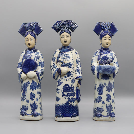 Figurines en céramique des princesses et impératrices chinoises de la dynastie Qing, statue en porcelaine, ancienne dame chinoise, décoration de la maison 
