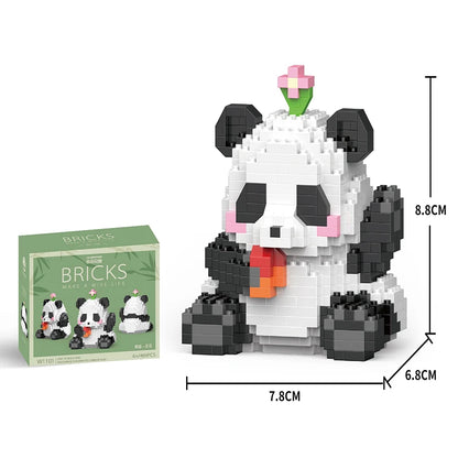 Kreative DIY Zusammensetzbare Tier Niedlichen MINI Chinesischen Stil Tier Panda Baustein Pädagogisches Junge Spielzeug Für Kinder Modell Ziegel