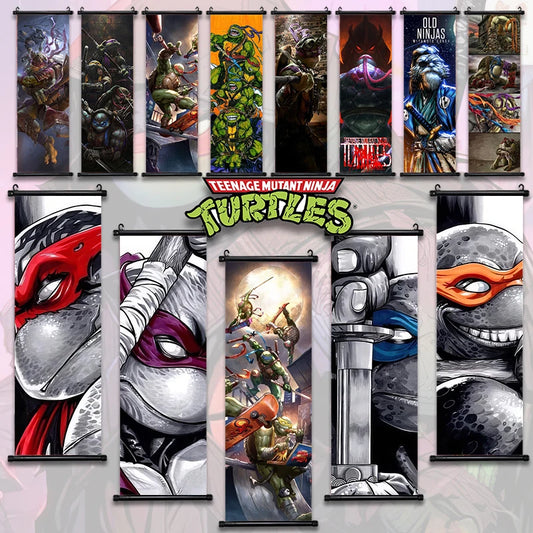 Ninja Leonardo Hanging Scrolls Poster Wall Artwork Mikey Canvas Painting Picture Print Donatello Home Decoration Art Raphael