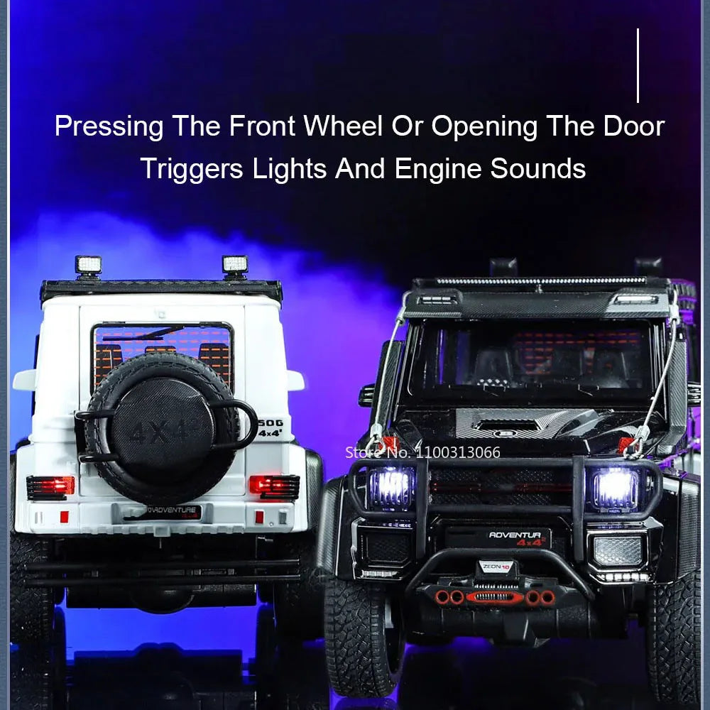 1:24 Metal G550 G800 Models Cars Toys Adventure Edition Light Sound Off-road Wheel Pull Back SUV Vehicle Children Birthday Gifts