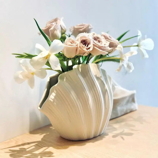 Simple Shell Organic Resin Vase Design Flower Pot Shell Flower Arrangement Creative Desktop Decoration Home Decoration