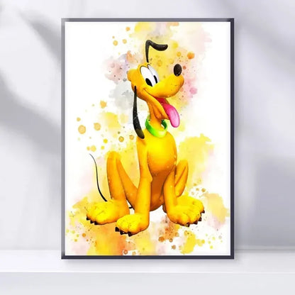 Disney Cartoon Poster Watercolor Canvas Painting Mickey Mouse Donald Duck Art Picture Wall Prints Mural Kids Room Decor Gifts