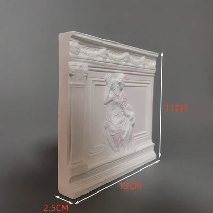 Temperance Mythological Plaster Relief Art Renaissance Style Sculpture Nordic Minimalist Desktop Art for Home Allegorical Decor