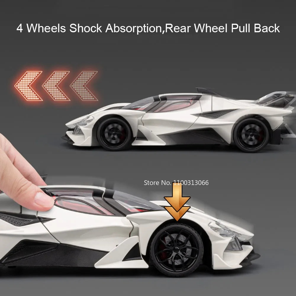 1:18 Apollo EVO Pagani Huayra Roadster BC Model Toy Cars Wheel Pull Back Miniature Vehicle 4 Doors Opened Car Toddler Kids Gifts