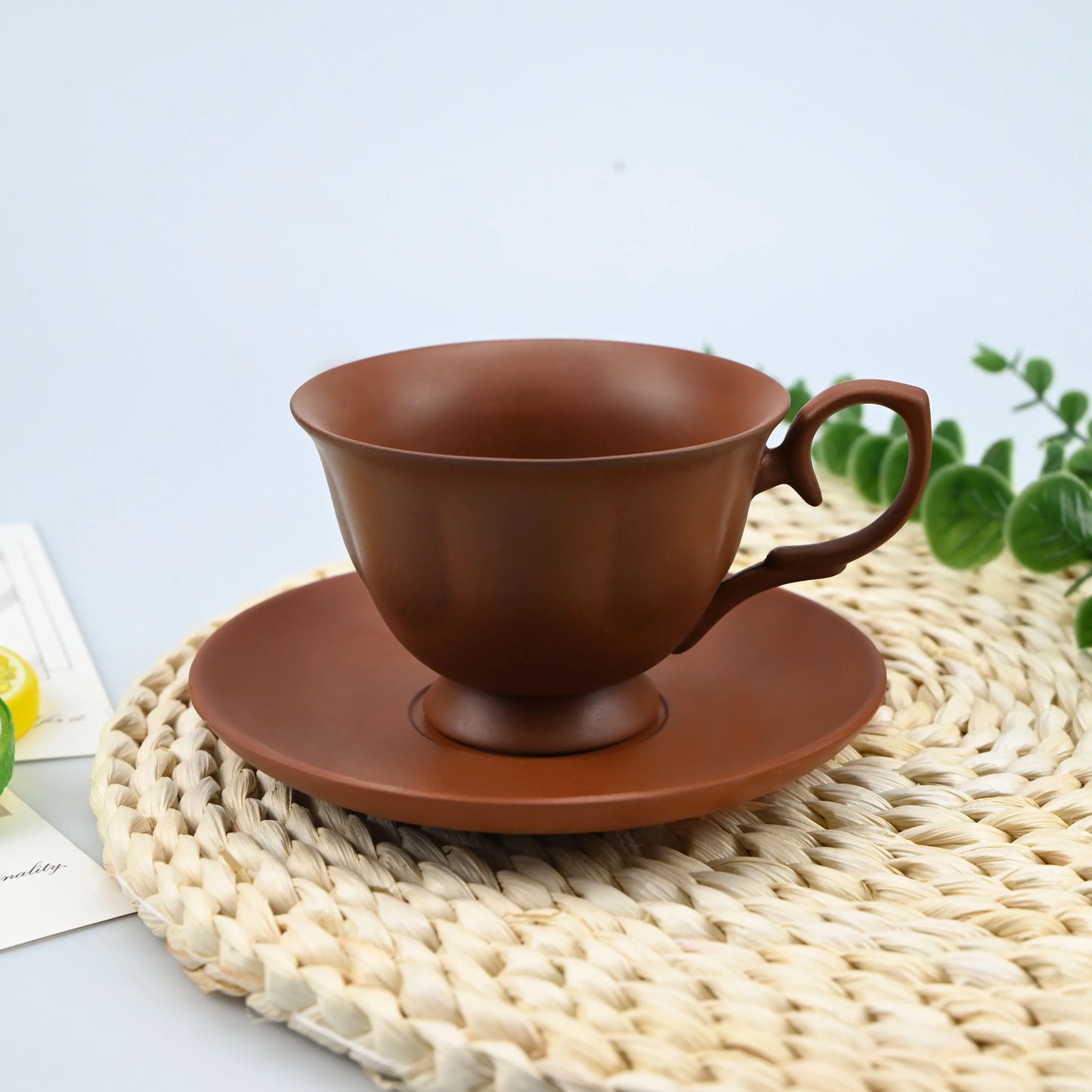 2PCS/Set High-end Coffee Cups And Saucers, High-value Ceramic Mugs, Business-style Latte Art Coffee Cups, Hand-pinched Cups