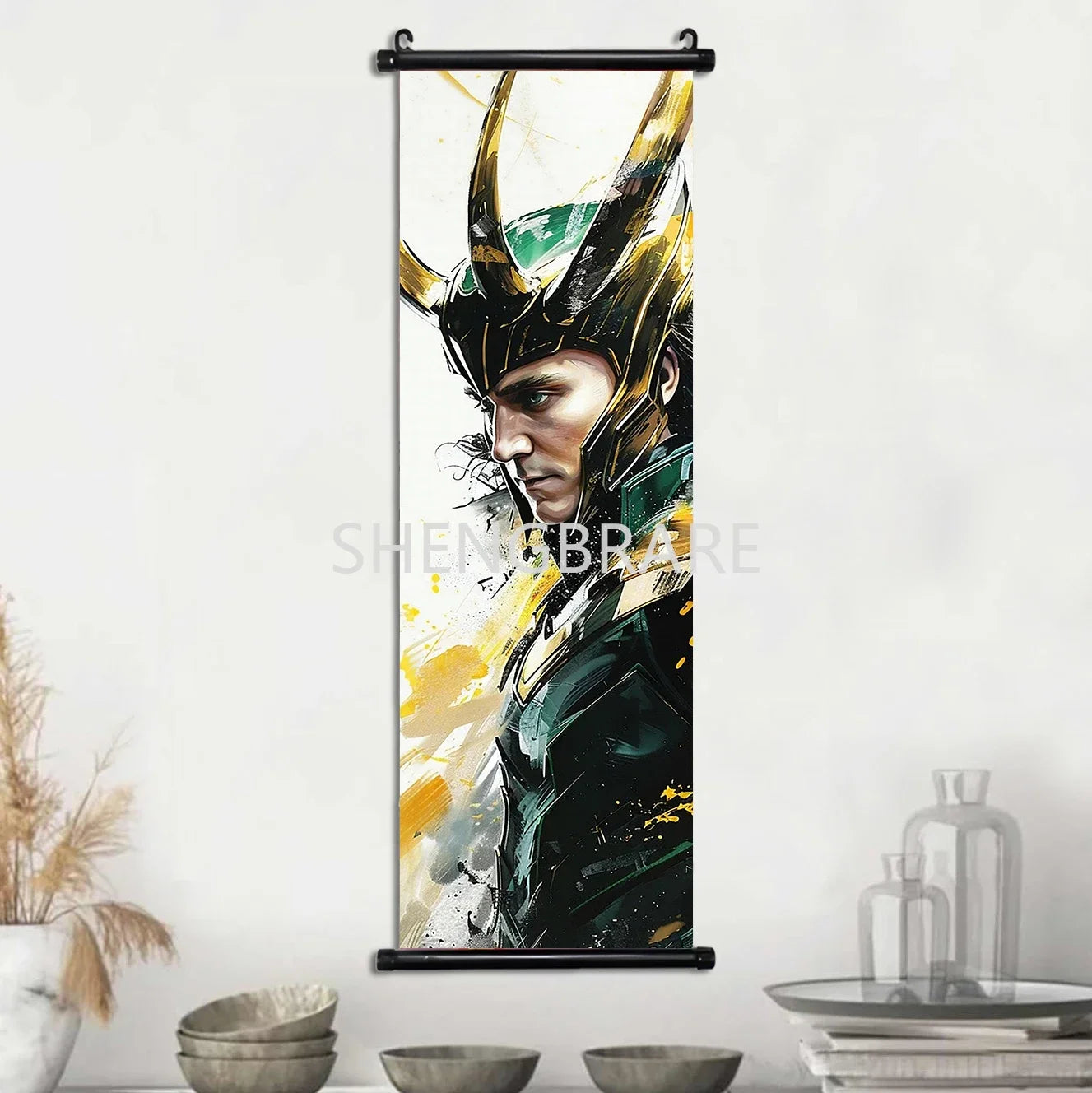 Marvel The Avengers Movie Loki Hanging Scroll Poster Artwork Home Decoration Decor Avengers Wallpaper Canvas Painting Print Gift