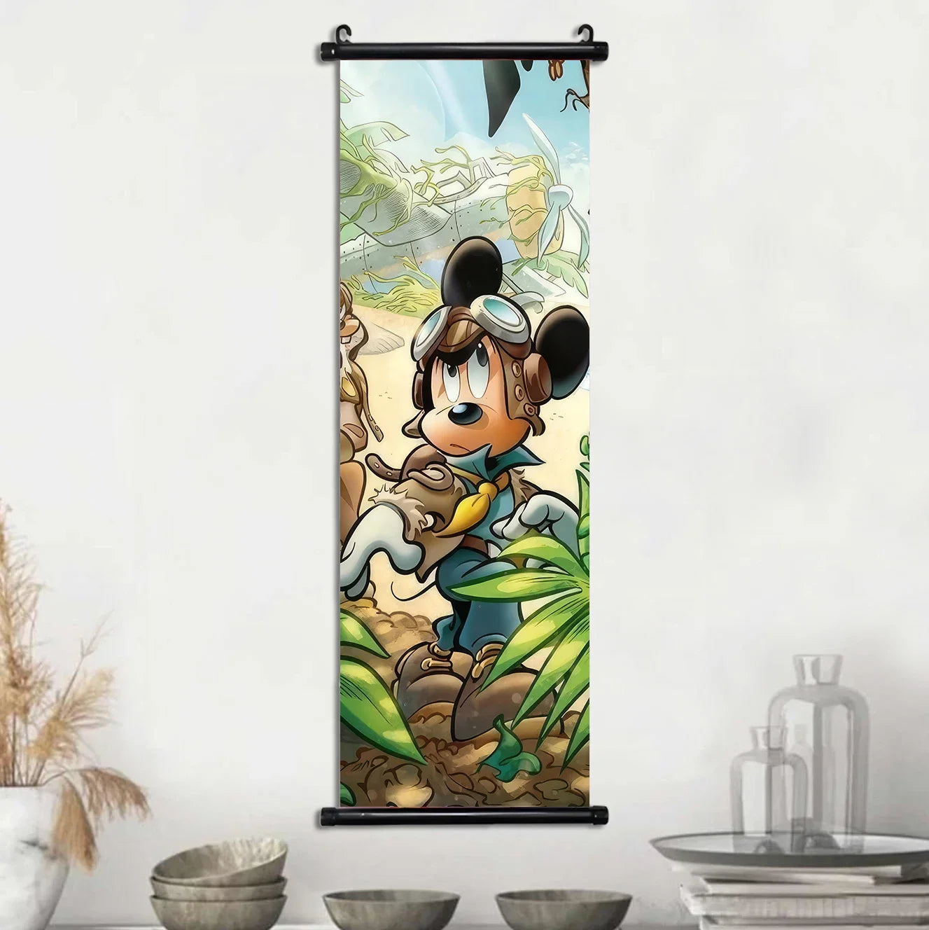 Disney Mickey Mouse Wallpaper Wall Artwork Canvas Hanging Scroll Poster Painting Print Home Decoration Art Child Birthday Gift