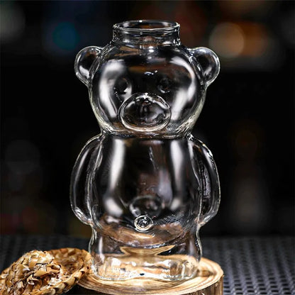 Bear Shaped Cocktail Glass Cup Novelty Drinking Glasses Juice Wine Glass Transparent Beer Drinks Glassware for Homes Bar