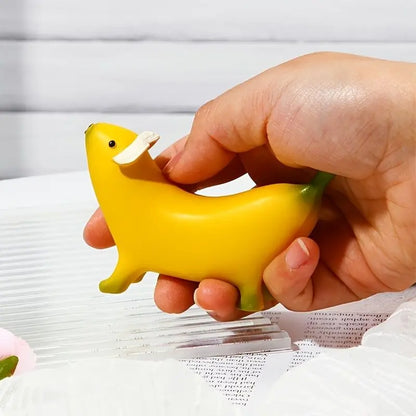 Originality Figurine Banana Dog Resin Ornaments Modern Home Decoration Cute and Interesting Desktop Bedroom Living Room Statue