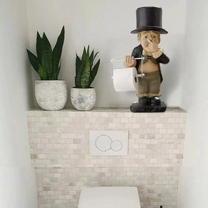 Gentleman Papierhandtuchhalter Handwerk Home Serviettenhalter Toilettenpapier Handtuch Skulptur Halter Figuren Home Desktop Dekor
