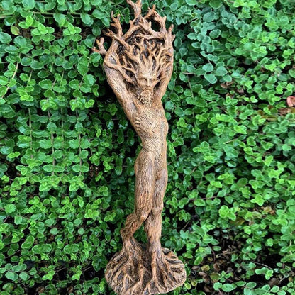 Forest Goddess Statue Outdoor Decorations For Garden Sculptures Tree God Simulation Wood Resin Figurines Decor Ornaments Crafts