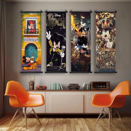 Disney Mickey Mouse Wallpaper Wall Artwork Canvas Hanging Scroll Poster Painting Print Home Decoration Art Child Birthday Gift
