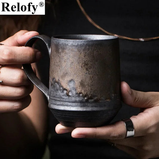 150/240/260/300/320/400ml Ceramic Coffee Cup Creative Gilding Lovers Coffee Mugs Simple Breakfast Mug Milk Tea Cup Drinkware