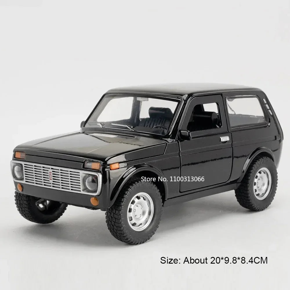 1:18 Russian LADA 2107 Niva Toys Alloy Diecast Cars Models Light Music Rubber Tires Vehicles Pull Back Miniature Car Kids Gifts