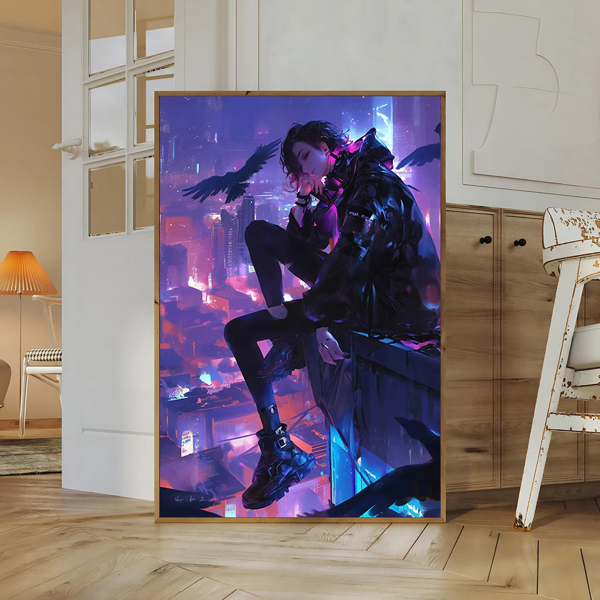 Cyberpunk Self-adhesive Poster Anime Movie Wallpaper Figures Wall Art Bedroom HD Decor Gift Home Decoration Painting Pictures