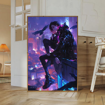 Cyberpunk Self-adhesive Poster Anime Movie Wallpaper Figures Wall Art Bedroom HD Decor Gift Home Decoration Painting Pictures