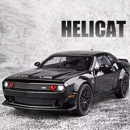 1:32 Scale Challenger SRT Demon HellCat Cars Toy Models Alloy Sports Car Light Sound Police Car Model Toy Kids Collection Gifts