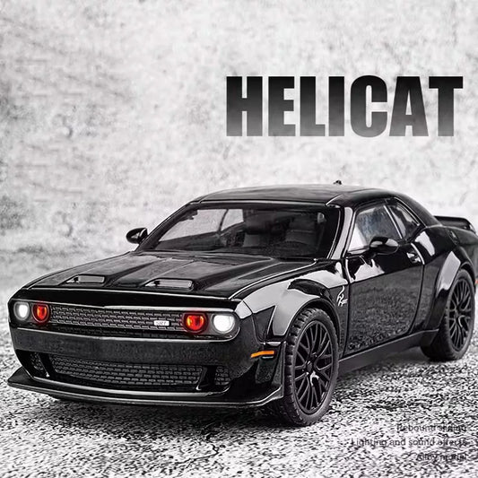 1:32 Scale Challenger SRT Demon HellCat Cars Toy Models Alloy Sports Car Light Sound Police Car Model Toy Kids Collection Gifts
