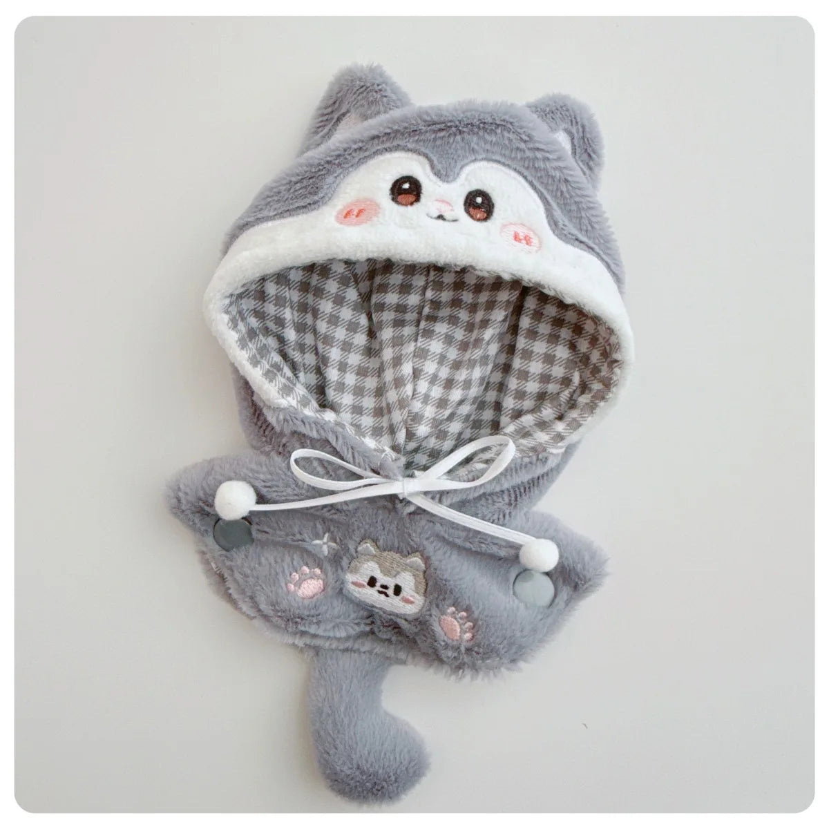 Cute Doll Accessories Clothes Onesie For 17cm Labubu V1V2 Melody Mini Dolls Clothing Kids Gift Bags For  Hairy Rabbit Bodysuit