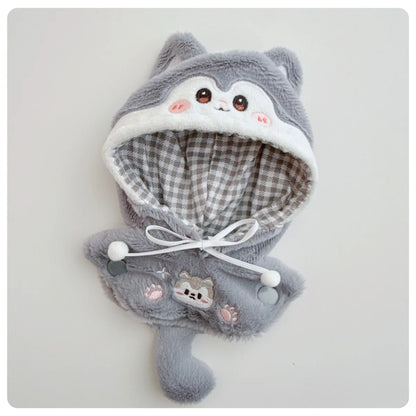Cute Doll Accessories Clothes Onesie For 17cm Labubu V1V2 Melody Mini Dolls Clothing Kids Gift Bags For  Hairy Rabbit Bodysuit
