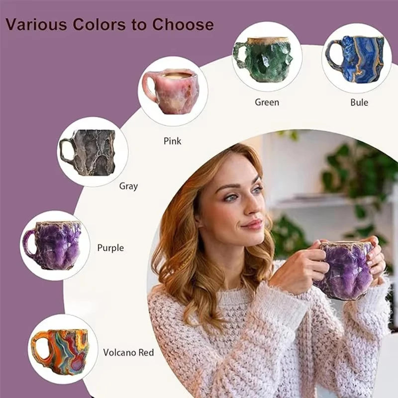 Imitation Crystal Mineral Coffee Cup Resin Fashion Water Cup Office Home Mineral Cup New Year Gift Birthday Gift For Friends