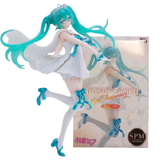 21CM Hatsune Miku Figure chaude Anime 15th anniversaire édition ange Figure modèle jouet cadeau Figuine PVC Action Figurine recueillir