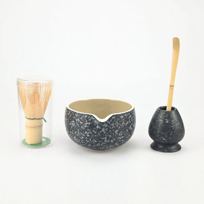 Ceramic Matcha 4-piece Set, Matcha Bowl, Matcha Brush, Matcha Cup, Blender, Tea Whisker, Standing Teaspoon, Tea Bowl Set, Japane