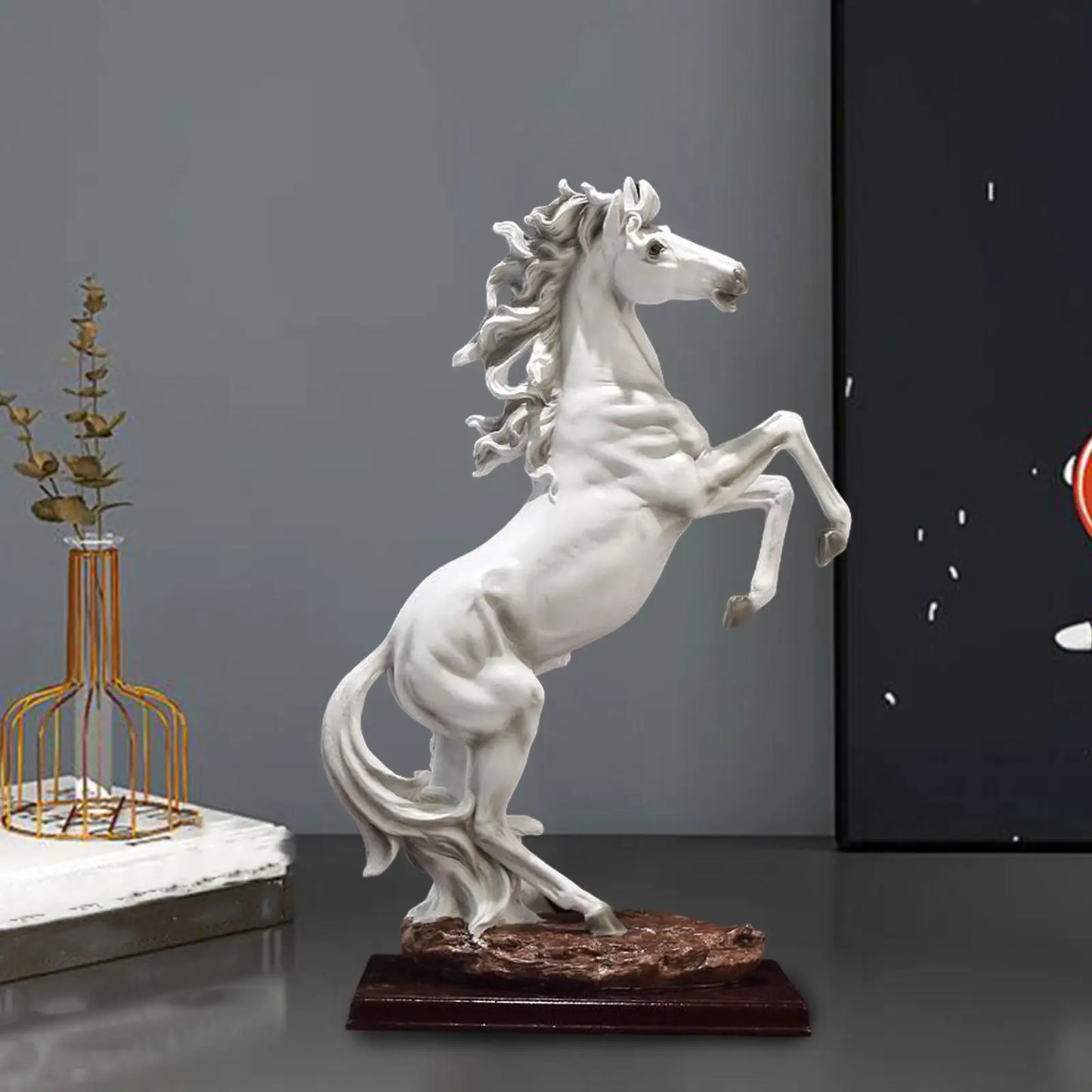 Horse Figurine for Home Display, Large Resin Animal Sculpture, Decorative Piece for Table Or Shelf