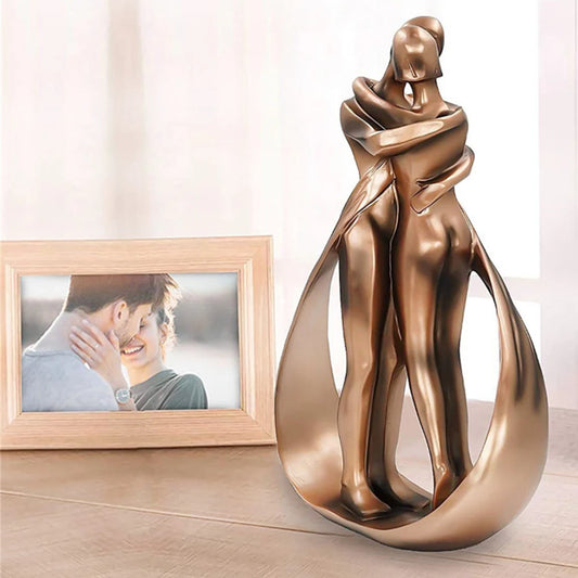 Statue de Sculpture en résine pour Couple, Figurine romantique d'anniversaire, ornement d'amoureux, cadeaux de décoration, 25ème câlin, artisanat, baiser abstrait