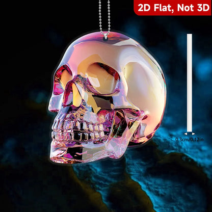 1PC Fun Pink Crystal Skull Pendant, Home Decoration Pendant, Car Rearview Mirror Pendant, Perfect Gift for Easter, Christmas