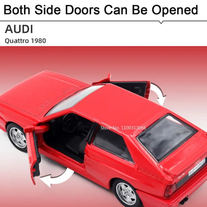 1:36 Audi Quattro 1980 Alloy Car Models Toy Diecasts Vehicles Model Doors Opened Pull Back Sport Car for Adult Collection Gifts
