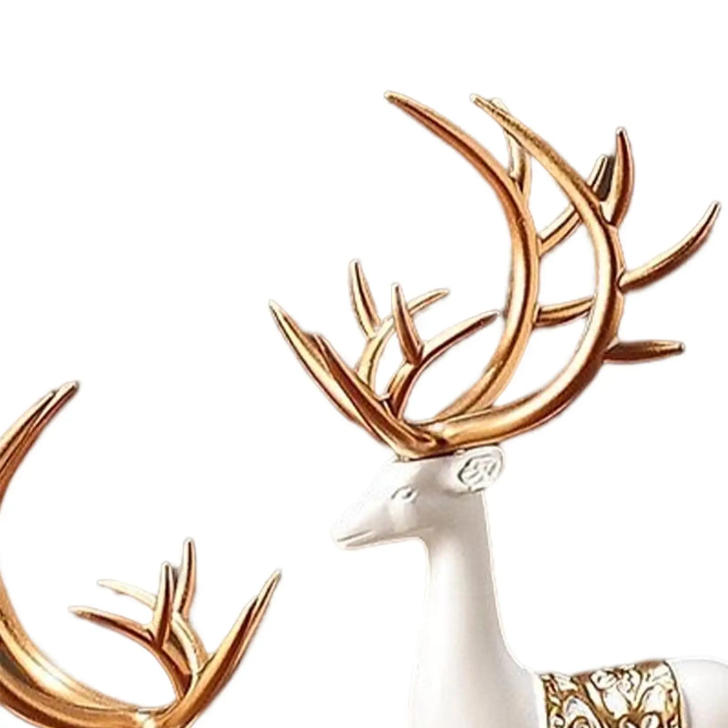 2x Reindeer Statues Craft Figurine Creative for Table Bedroom Decoration Wedding