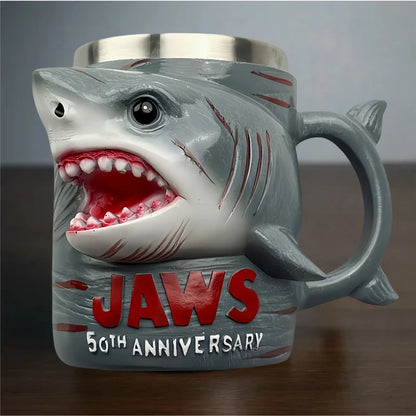 Shark Mug Funny 3D Coffee Cup Stainless Steel Liner Resin Water Cup for Tea Espresso Cocoa Home Decor Gift Drinkware Accessories